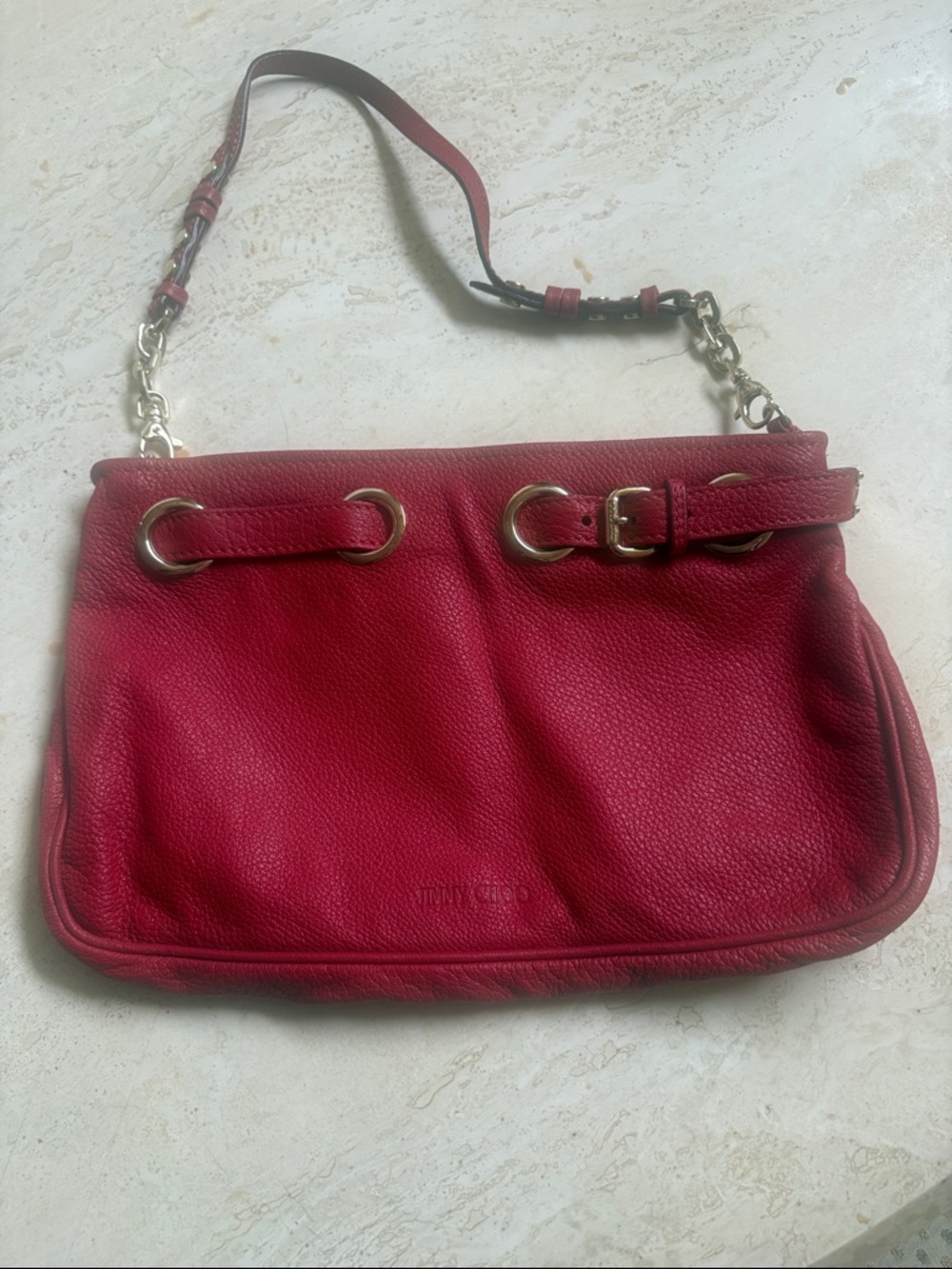 JIMMY CHOO ADORABLE RED LEATHER BAG